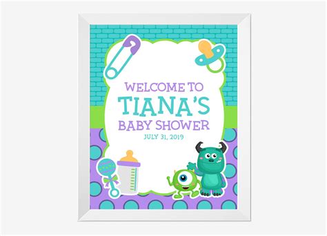 Monsters Inc Baby Shower Decorations Monsters Inc Baby Shower Etsy