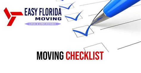 Moving Checklist Local And Long Distance Movers Easy Florida Moving