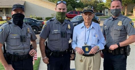 Police Officers Help Military Veteran Celebrate 100th Birthday