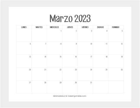 Calendario Marzo 2023 Para Imprimir Imprimir El Pdf G