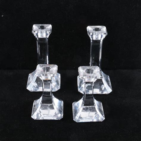 Orrefors Regina Crystal Candle Holders Ebth