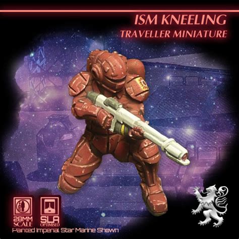 3d Printable Imperial Star Marine Kneeling Traveller Miniature By 2nd