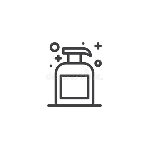 Liquid Soap Bottle Outline Icon Stock Vector Illustration Of Shampoo