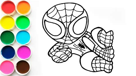 Como Dibujar y Colorear BABY SPIDERMAN - How To Draw Spiderman - Arte y