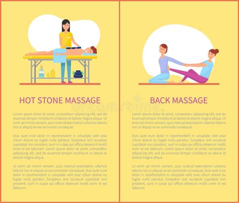 Hot Stone Back Massages Treatment Posters Vector Stock Vector Illustration Of Bottle Pleasure