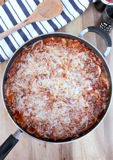 Easy Skillet Lasagna Without Ricotta Southern Food And Fun