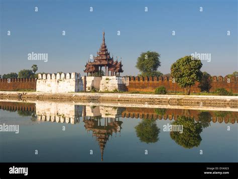 Mandalay Royal Palace Myanmar Burma Asia Architecture City Colourful