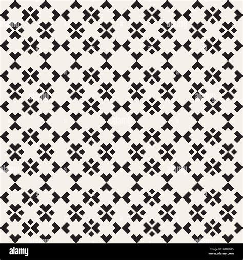 Vector Seamless Black And White Simple Ethnic Square Pattern Stock