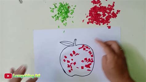 Membuat Kolase Buah Apel Dari Kertas Origamilipat Youtube