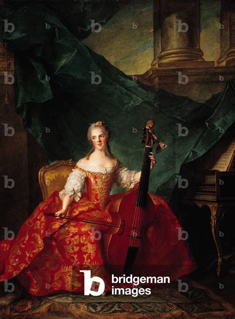 Madame Henriette De France 1727 52 In Court Costume Playing A Bass