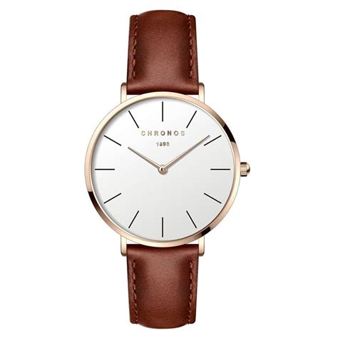 Chronos Ch Moda Mujer Reloj Cuero Acero Inoxidable Simple Elegent Mujer Reloj De Cuarzo