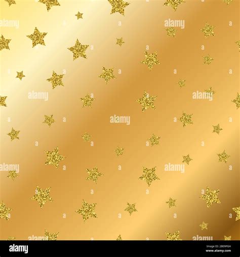 Vector Golden Glitter Stars Seamless Pattern Abstract Confetti Design