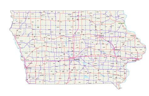 Iowa Maps Iowa Map Iowa Road Map Iowa State Map