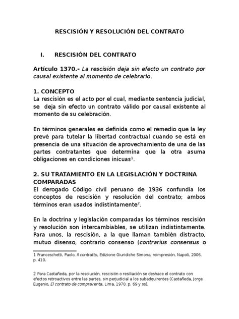 henrry rescisión y resolución del contratos pdf derecho privado derecho contractual