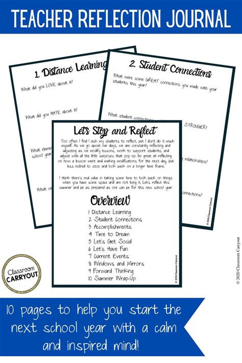 Class today you are going to write a. Teacher Reflection Journal: 10 Questions to Get You Ready for Back to School! in 2020 | Teacher ...