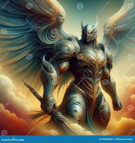 Heavenly Guardian: Protector of the Sky Stock Illustration