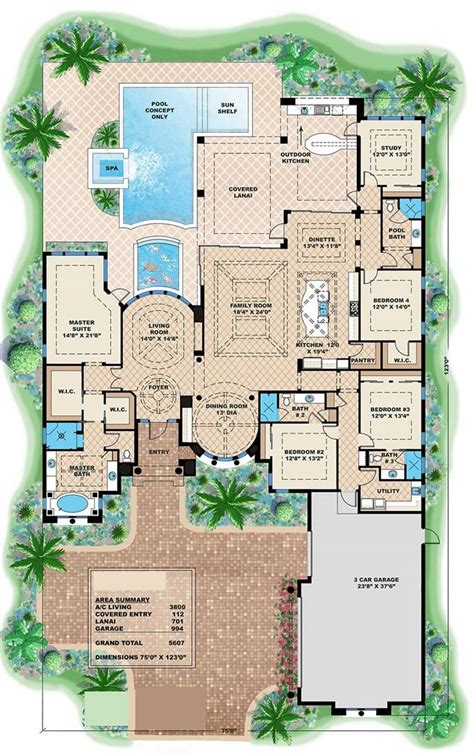 Modern Mediterranean House Floor Plans Home Alqu