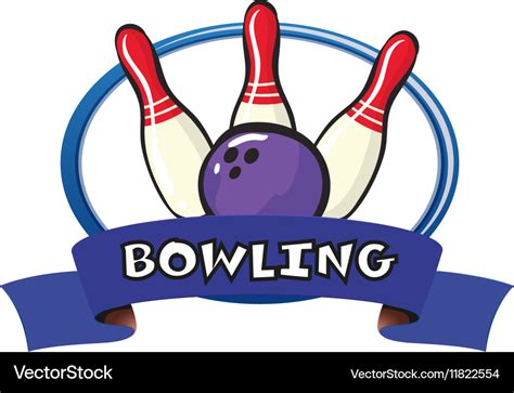 Logo Design With Bowling Pins And Ball Royalty Free Vector
