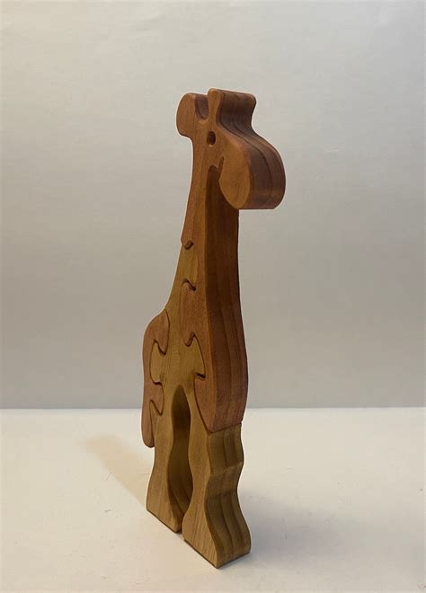 Wooden Giraffe Puzzle Etsy
