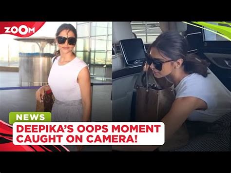 Oops Deepika Padukone Suffers Wardrobe Malfunction At Airport Gets