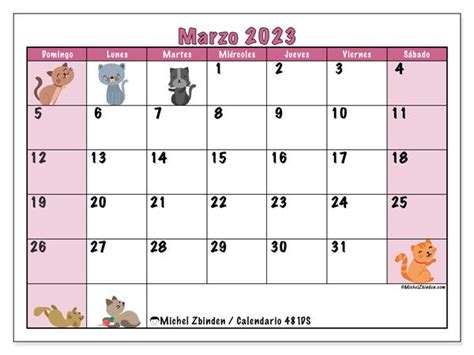 Calendario Marzo De 2023 Para Imprimir “481ds” Michel Zbinden Us En