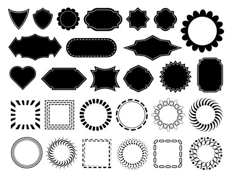 Vector Design Elements Different Flat Shapes For Text Overlay Blank
