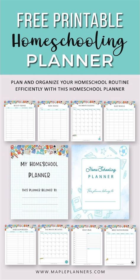 Free Homeschool Planner Printable Maple Planners Homeschool Lesson