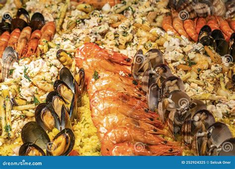 Delicious Seafood Platter With Shrimp Squid Calamari Prawn Fish
