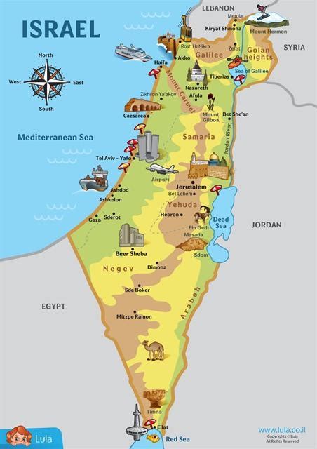 Large detailed political and administrative map of israel and the occupied territories with roads, cities and airports. Israel Maps