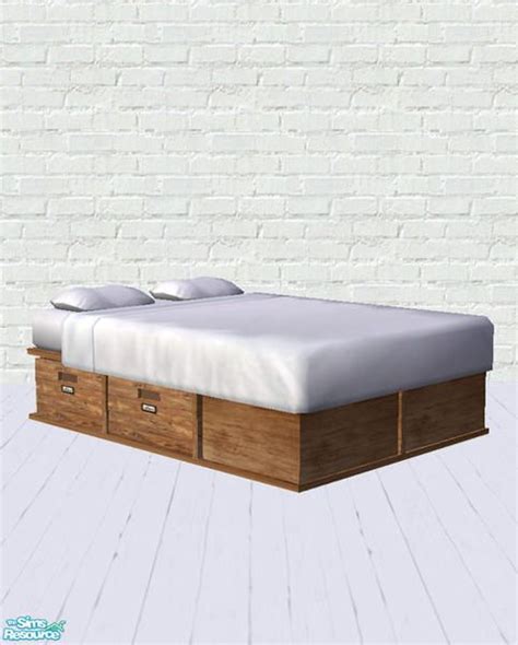 Wooden Platform Bed With Pull Out Drawers Found In Tsr Category