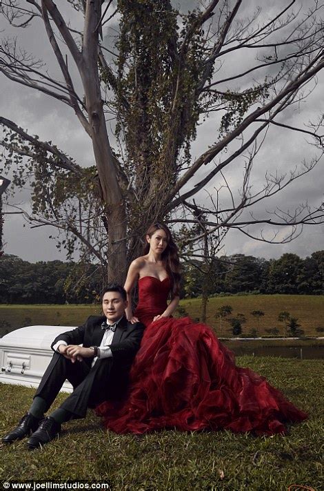 Undertakers Jenny Tay And Darren Cheng Pose For Wedding Photographs In