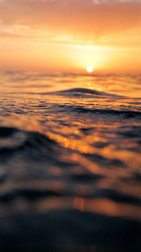 Sunset Sea Water Bokeh Orange Nature iPhone 6 wallpaper | Orange nature ...