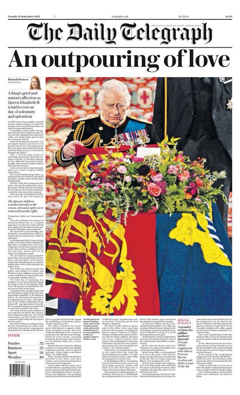 Daily Telegraph Front Page 20th Of September 2022 Tomorrows Papers