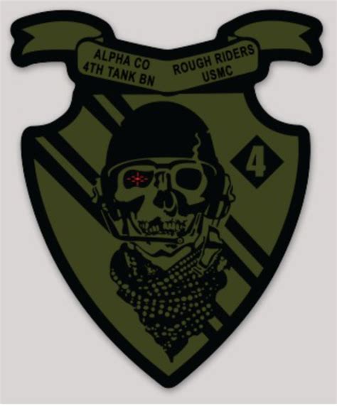Officially Licensed Usmc Alpha Company 4th Tank Bn Sticker Military