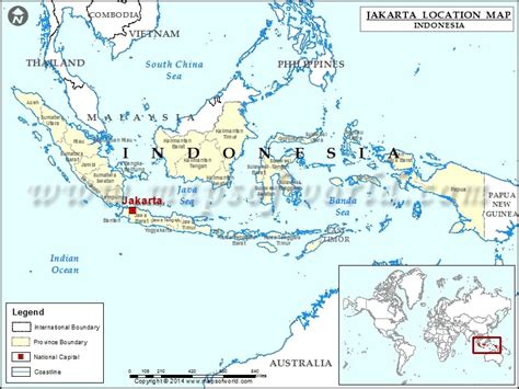 Jakarta On World Map Map Vector