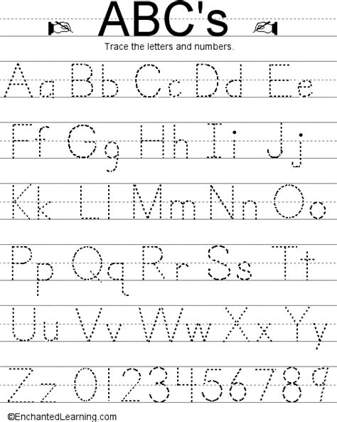 Art And Collectibles Alphabet And Numbers Tracing Worksheetletters Tracing