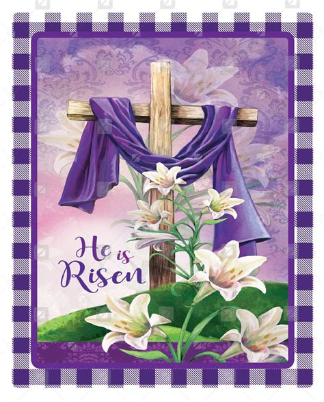 He Is Risen Easter Lily Cross Sign Wreath Enhancement Etsy Singapore