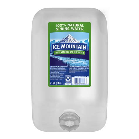 Ice Mountain Brand 100 Natural Spring Water 25 Gallon Jug Walmart