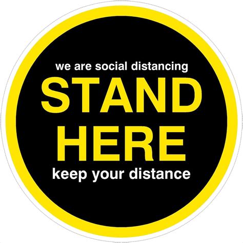 Stand Here Keep Your Distance Floor Sticker Covid Signs