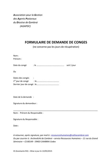 Formulaire De Demande De Congés