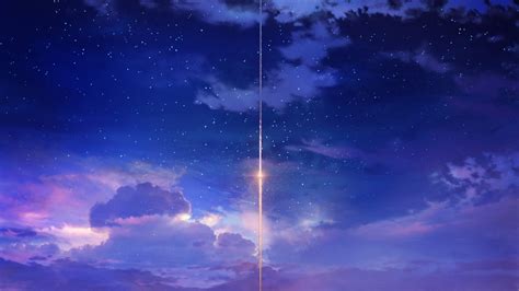 Download 1920x1080 Anime Landscape Sunset Anime Girl Starry Sky