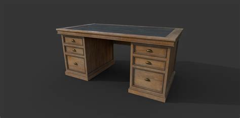 3d Model Vintage Desk Vr Ar Low Poly Cgtrader