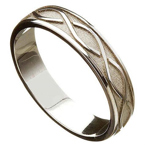 Tjhg027 Celtic Twist Mens Irish Wedding Ring Silver Gold 