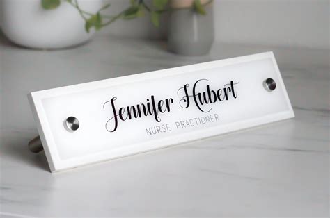 Home Office Furniture And Decor Wooden Acrylic Desk Name Plate Etsy