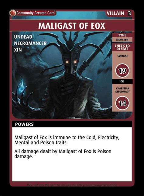 Get the latest stock price for euromax resources ltd. Maligast Of Eox - Custom Card - Paizo | Pathfinder Adventure Card Game Community Cards ...