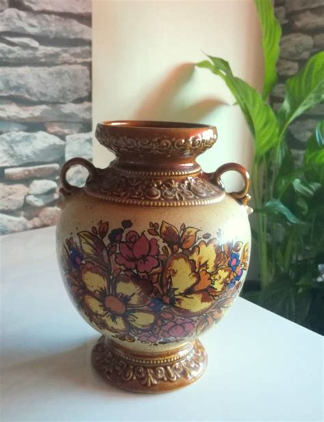 Marzi And Remy Stoneware Hand Painted Vase German Pottery Etsy