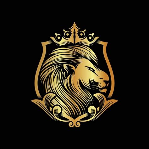 Premium Vector Lion King Logo Design Isolated On Black