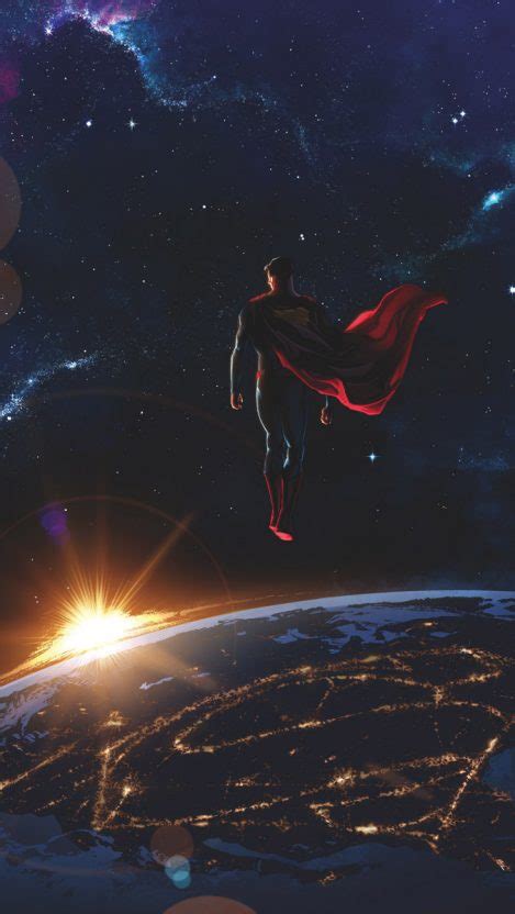 Superman In Space Iphone Wallpaper Free Getintopik Superman
