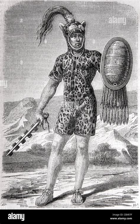 Aztec Chief Of A Hundred Men Wearing A Jaguar Skin Costume With