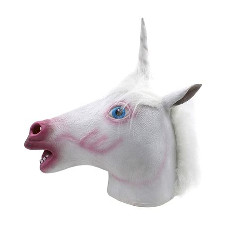 Unicorn Head Mask Latex Prop Animal Cosplay Costume Rubber Party